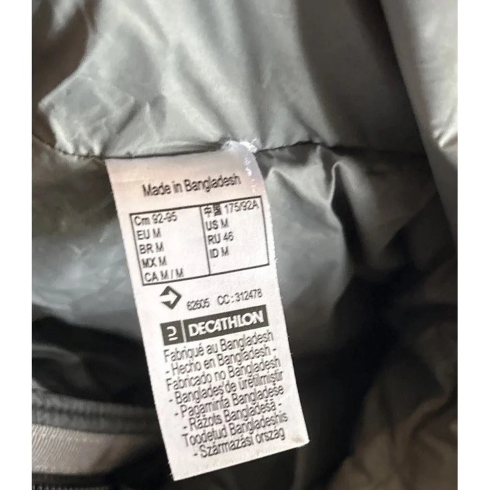 Men's Decathalon Forclaz Men's MT100 Hooded Synthetic Jacket Black Size Medium